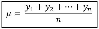 This estimator estimates the population μ mean by taking the average of n sample values
