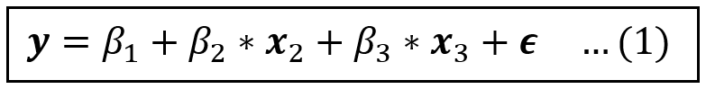A linear model of two variables x_2 and x_3