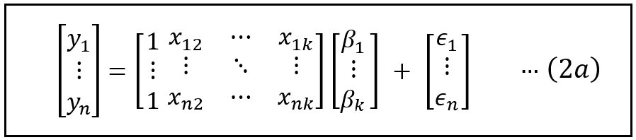 The matrix version of the linear regression model