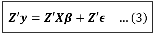 Pre-multiplying eq (2) with Z’